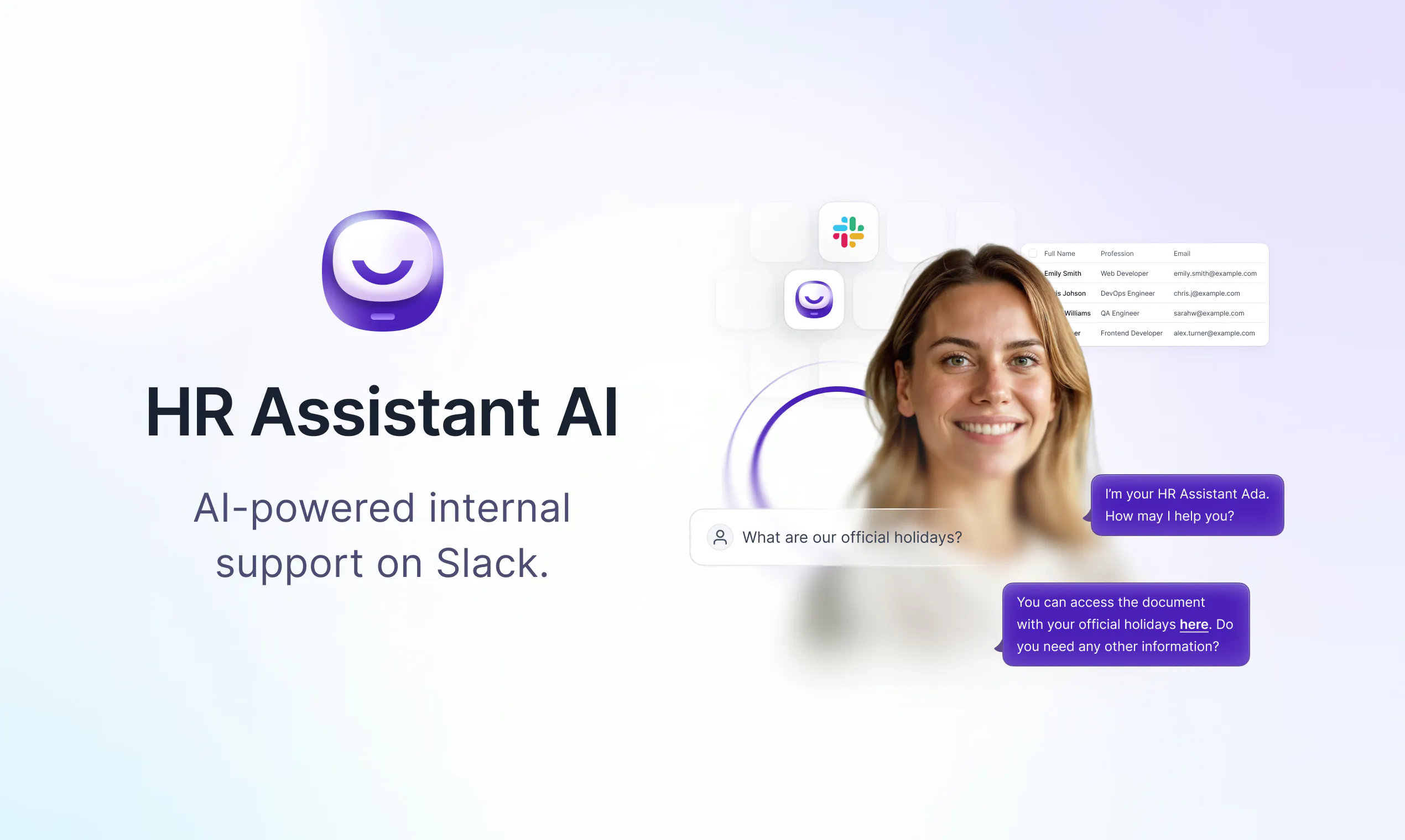 HR Assistant AI - ADA: AI-powered internal support on Slack | Product Hunt