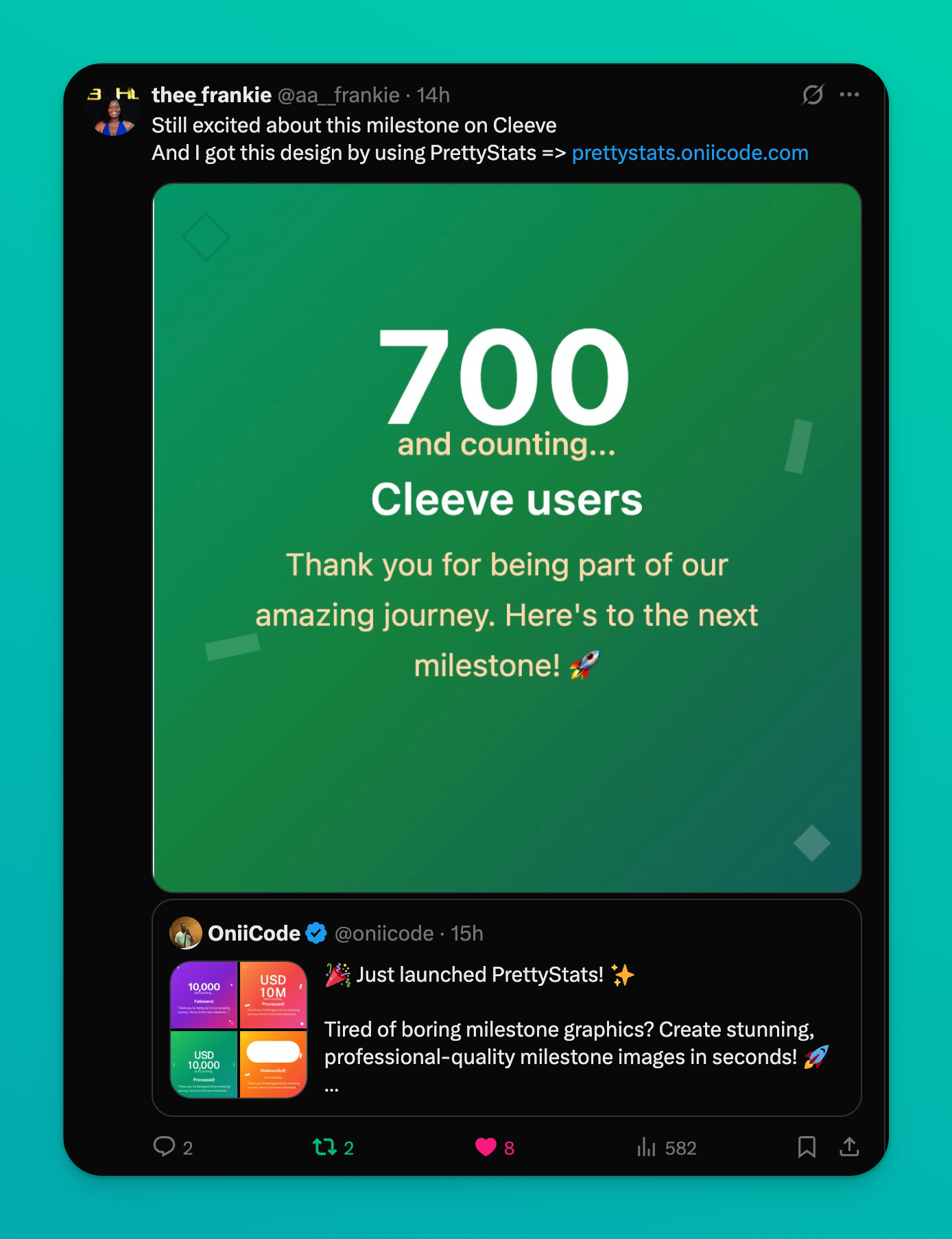 Prettystats - Cree gráficos bastante hitos para las redes sociales en segundos media 1