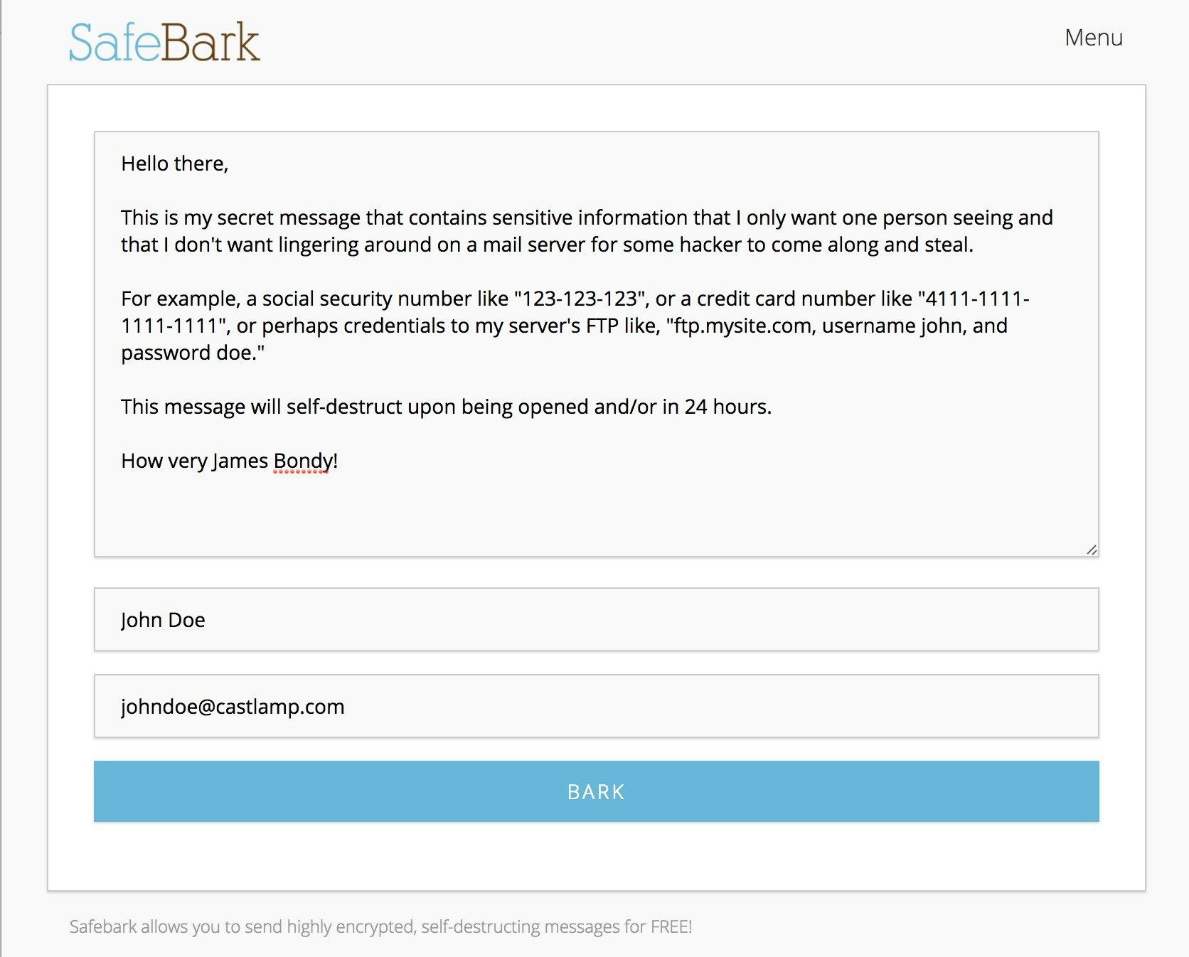 Safebark Self-Destructing Messages gallery image