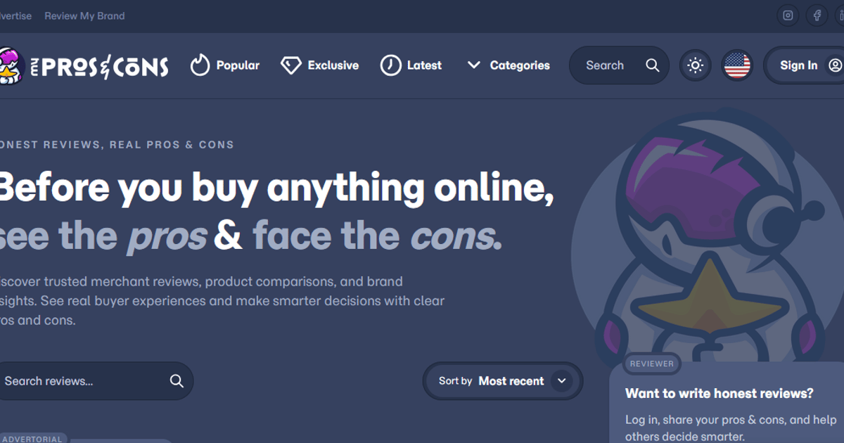 MyProsAndCons - Main product screenshot demonstrating key features and user interface