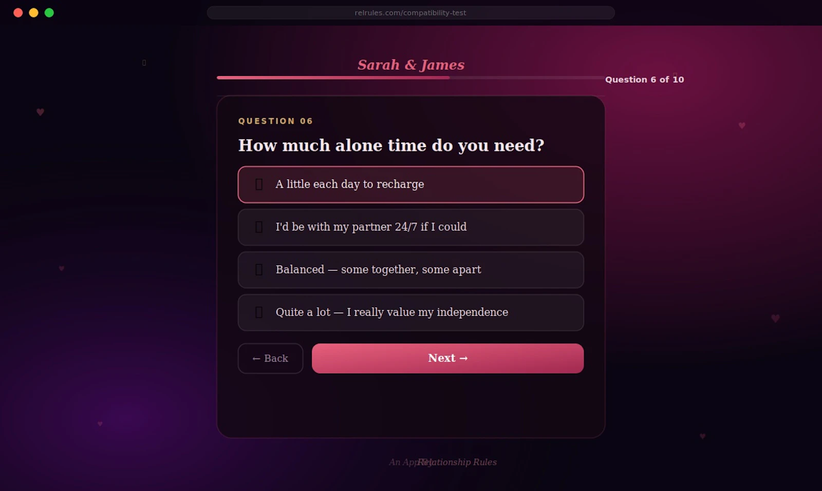 Relationship Compatibility Test screenshot 2