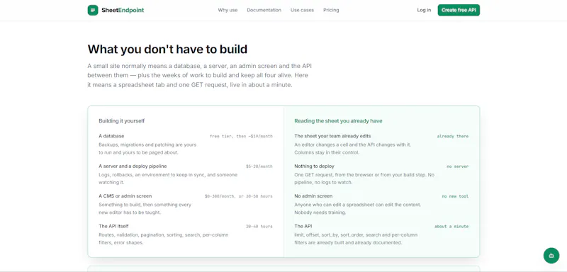 SheetEndpoint screenshot 2