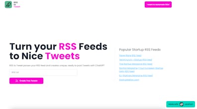 ChatGPT interface showcasing the RSS to Tweet functionality