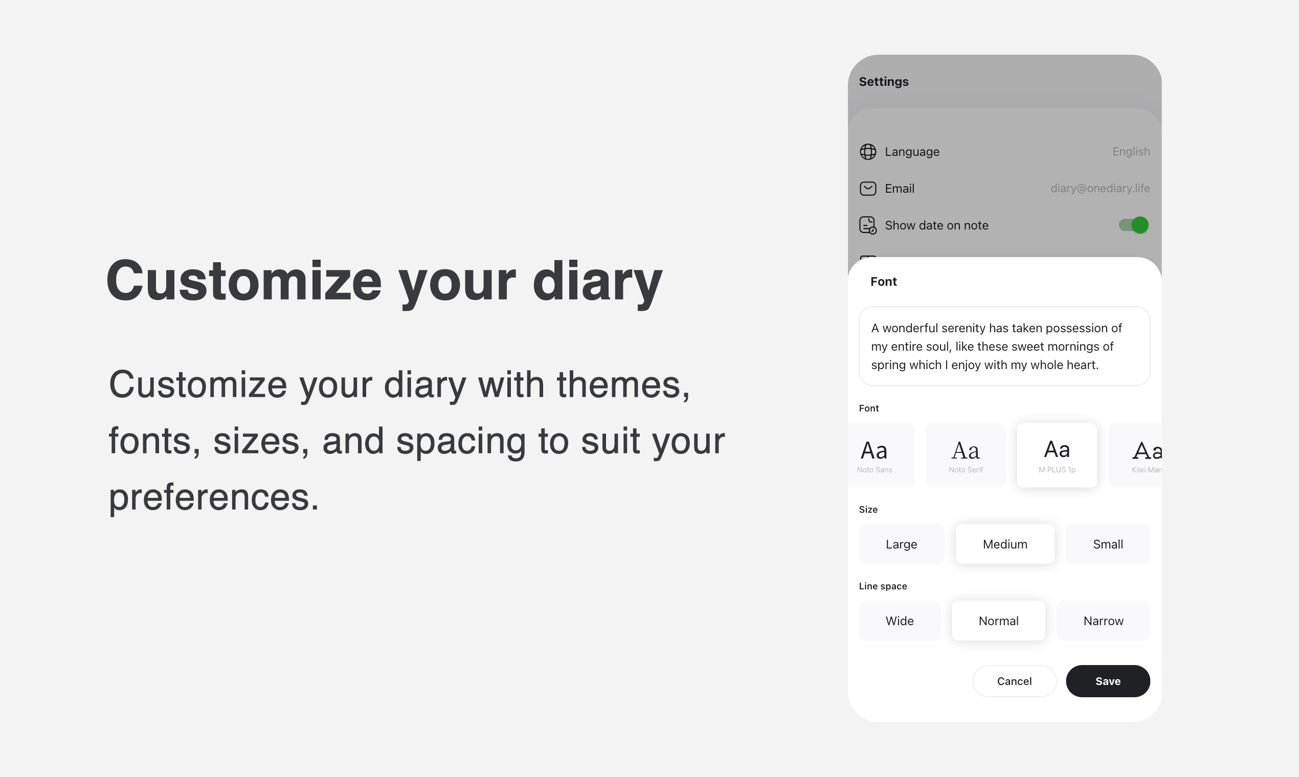 One Diary gallery image