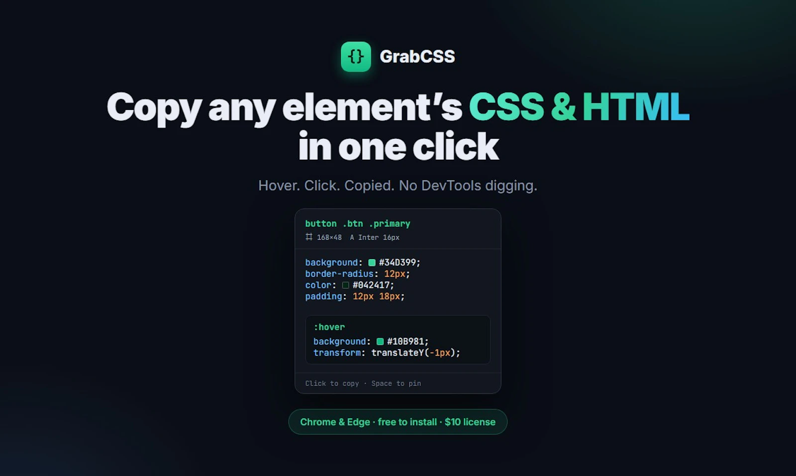 GrabCSS screenshot 1