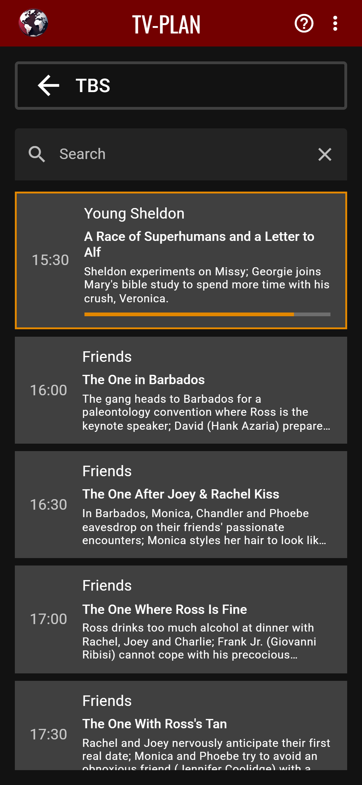 TV-Plan - worldwide tv program guide with api and user based lists media 3
