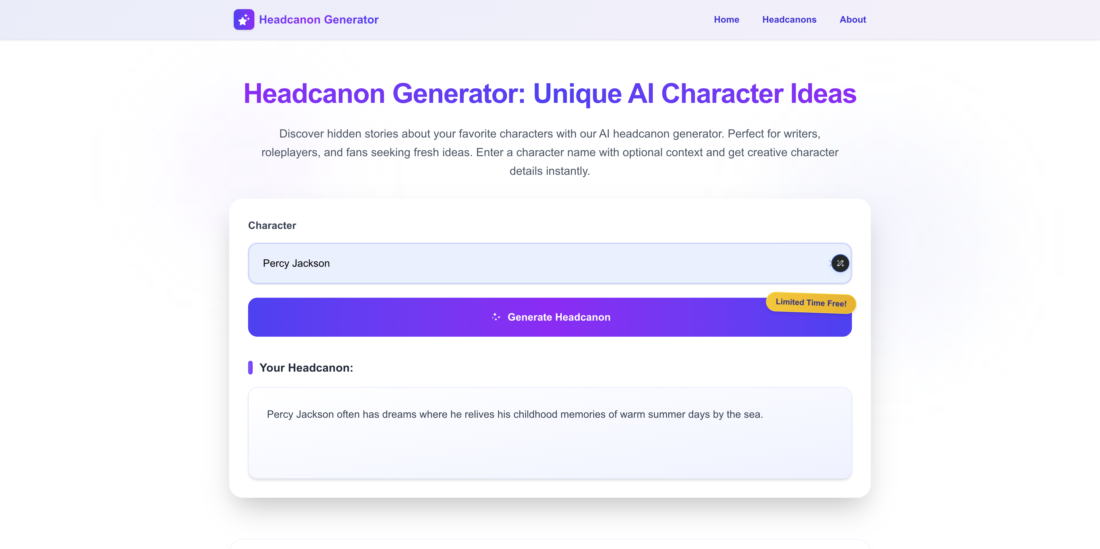 Headcanon Generator gallery image