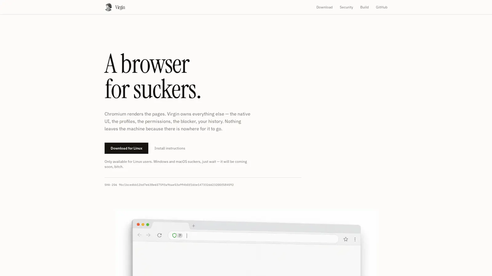 Virgin Browser screenshot 1