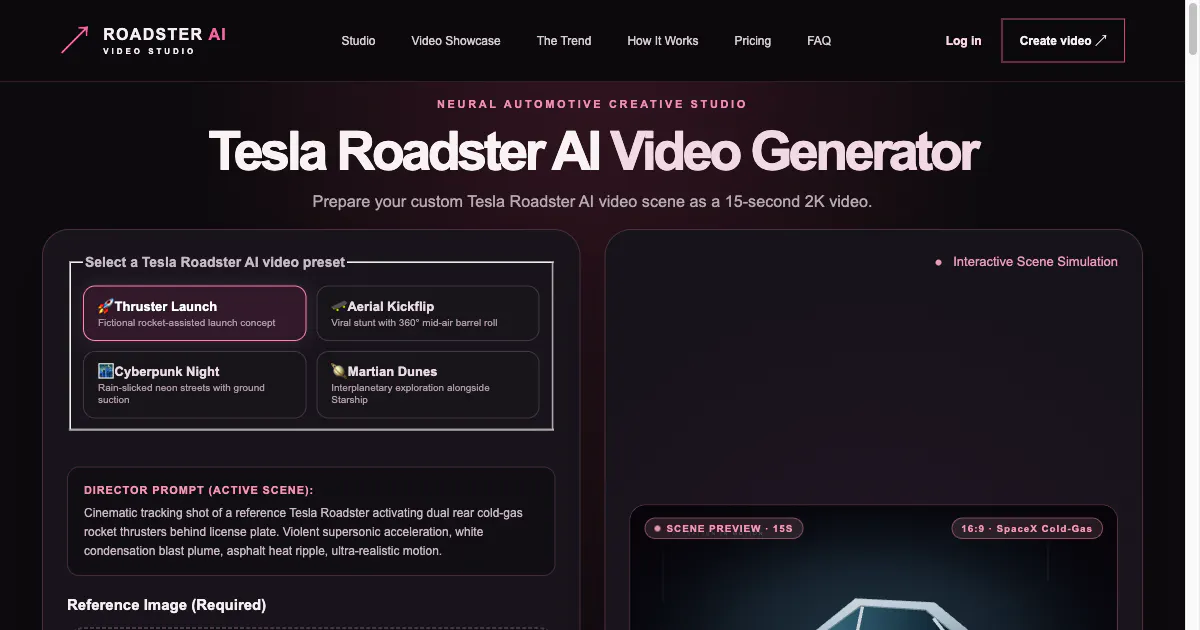 Tesla Roadster AI Video Generator logo