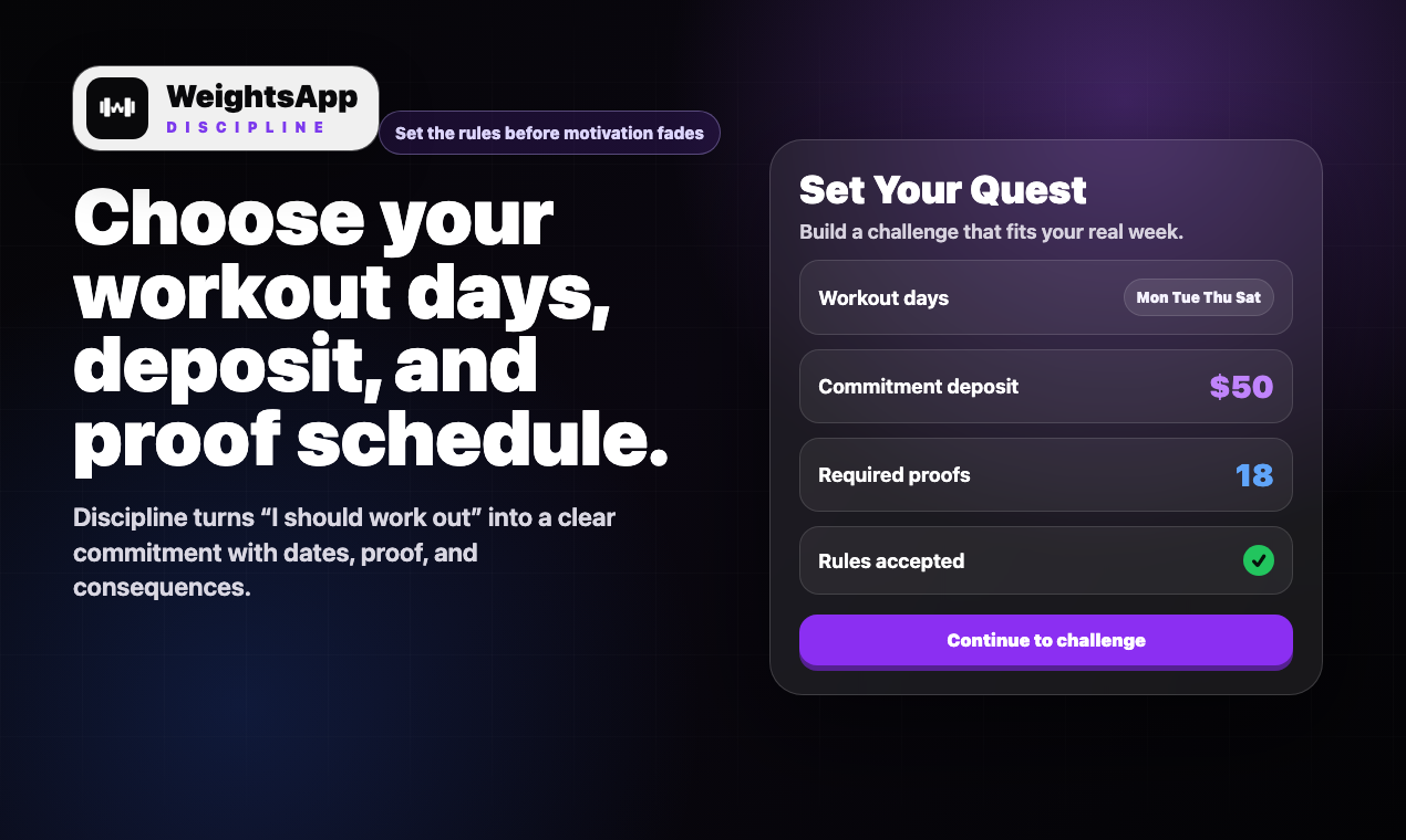 WeightsApp Discipline gallery image