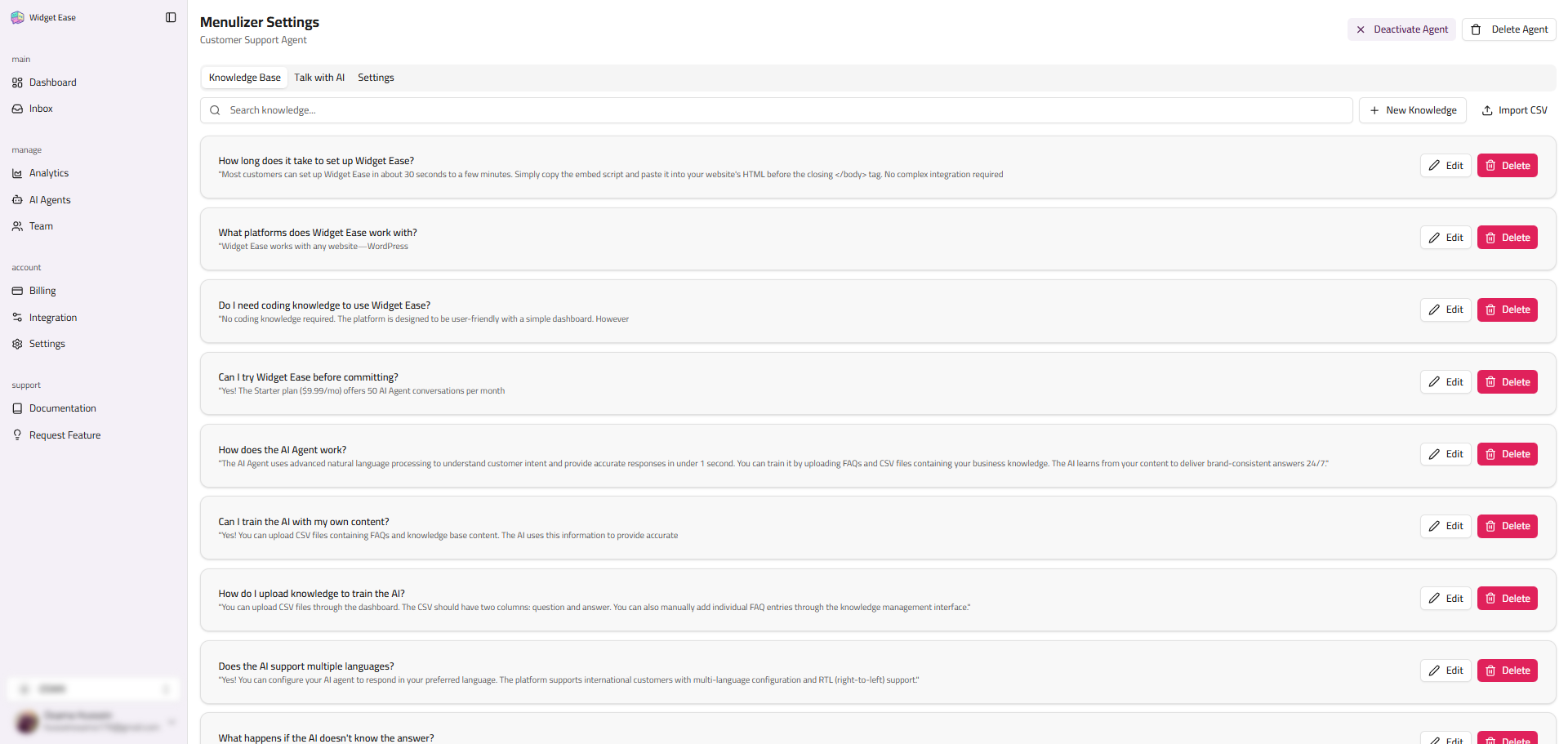 Widget Ease - Screenshot 2 showing product features and functionality