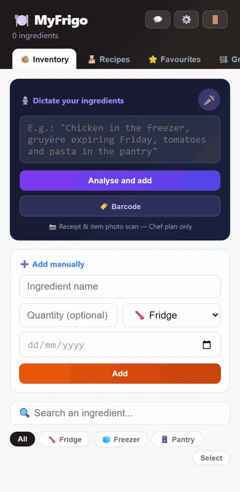 MyFrigo screenshot 3