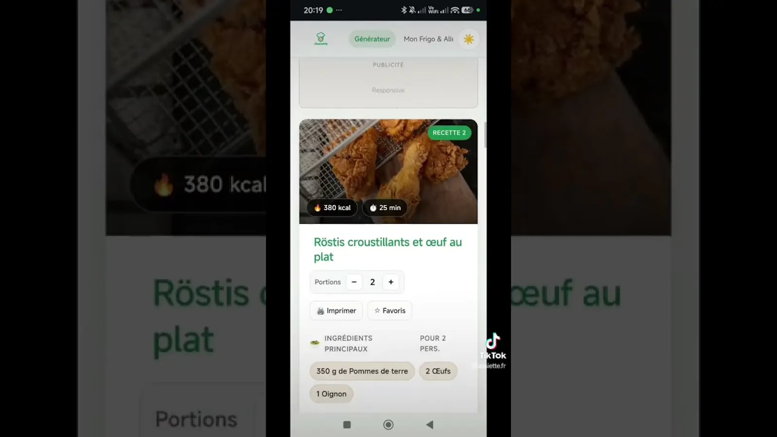 iAssiette screenshot 1 (video preview)