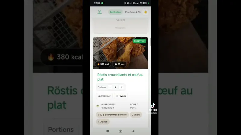 iAssiette screenshot 1 (video preview)