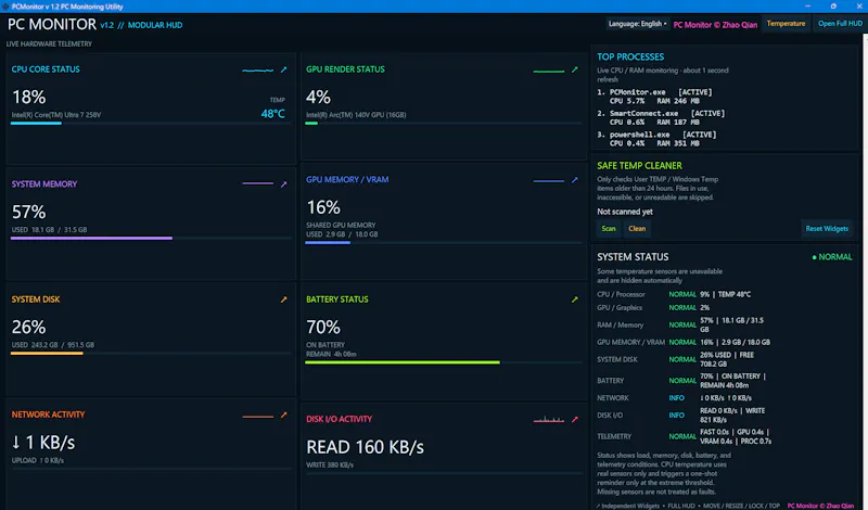PCMonitor_v1.2 screenshot 2