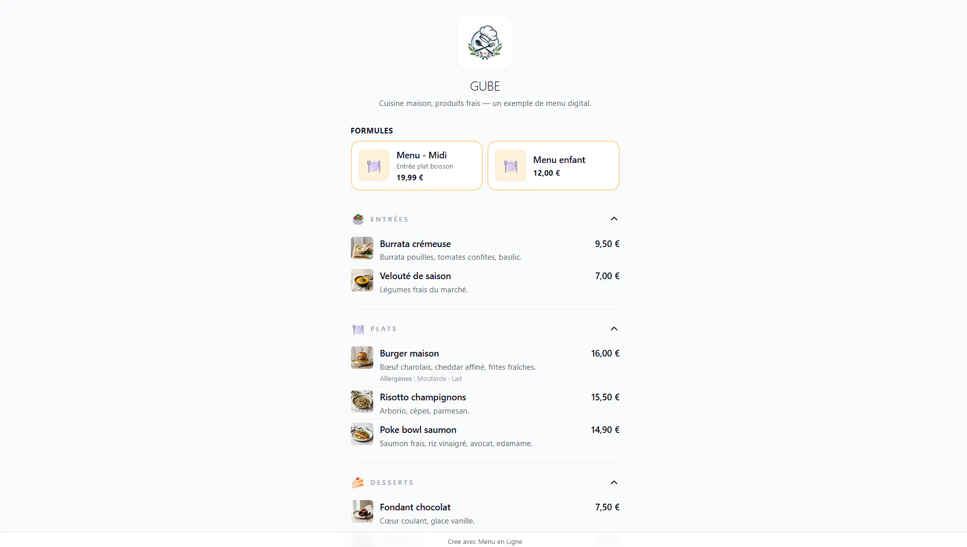 Menu en Ligne gallery image