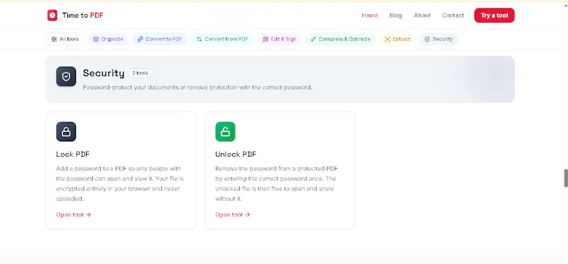Time to PDF — Free Online PDF Tools screenshot 3
