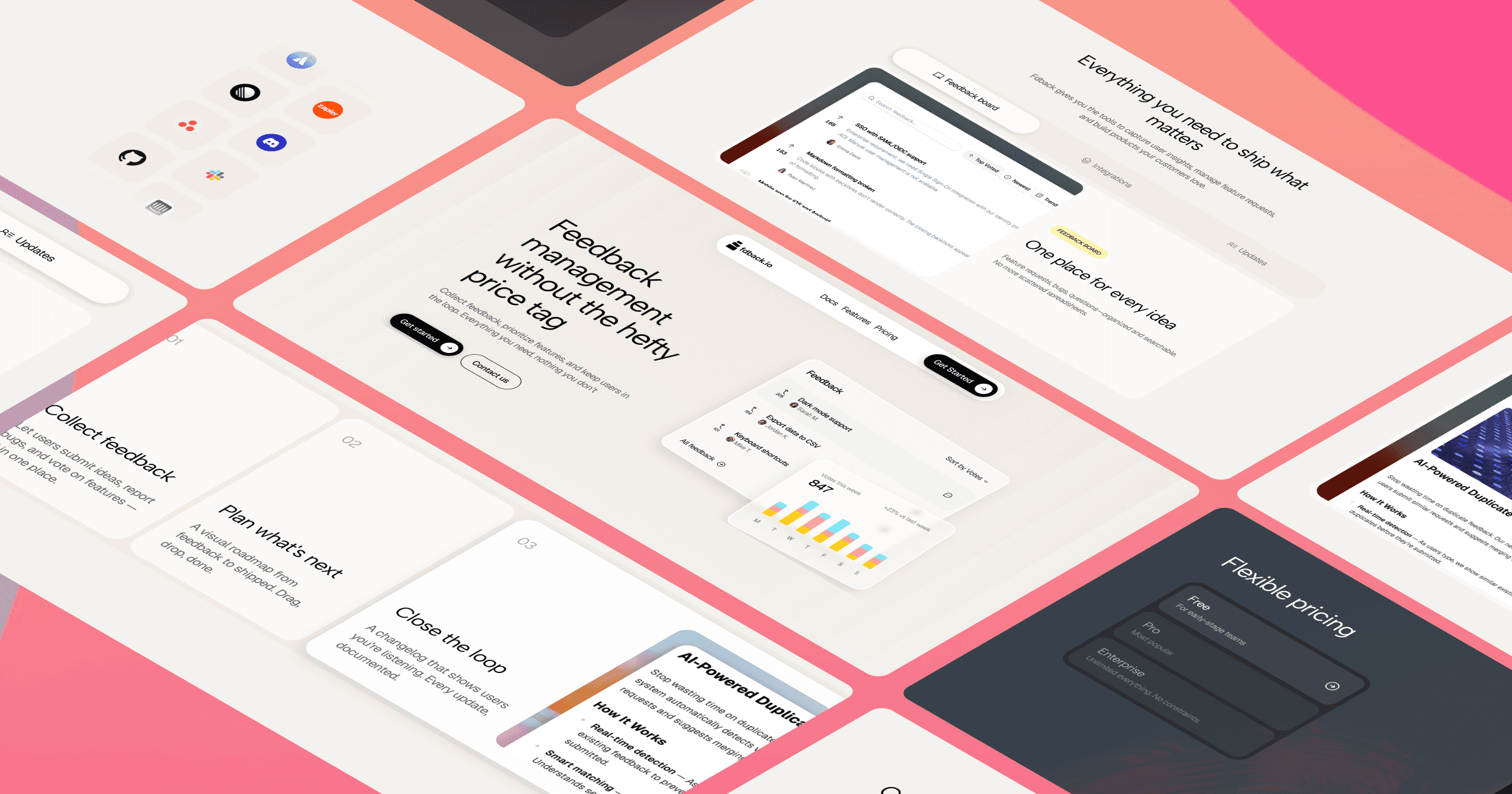 Fdback.io - Main product screenshot demonstrating key features and user interface