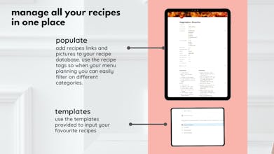 menu planner notion template gallery image