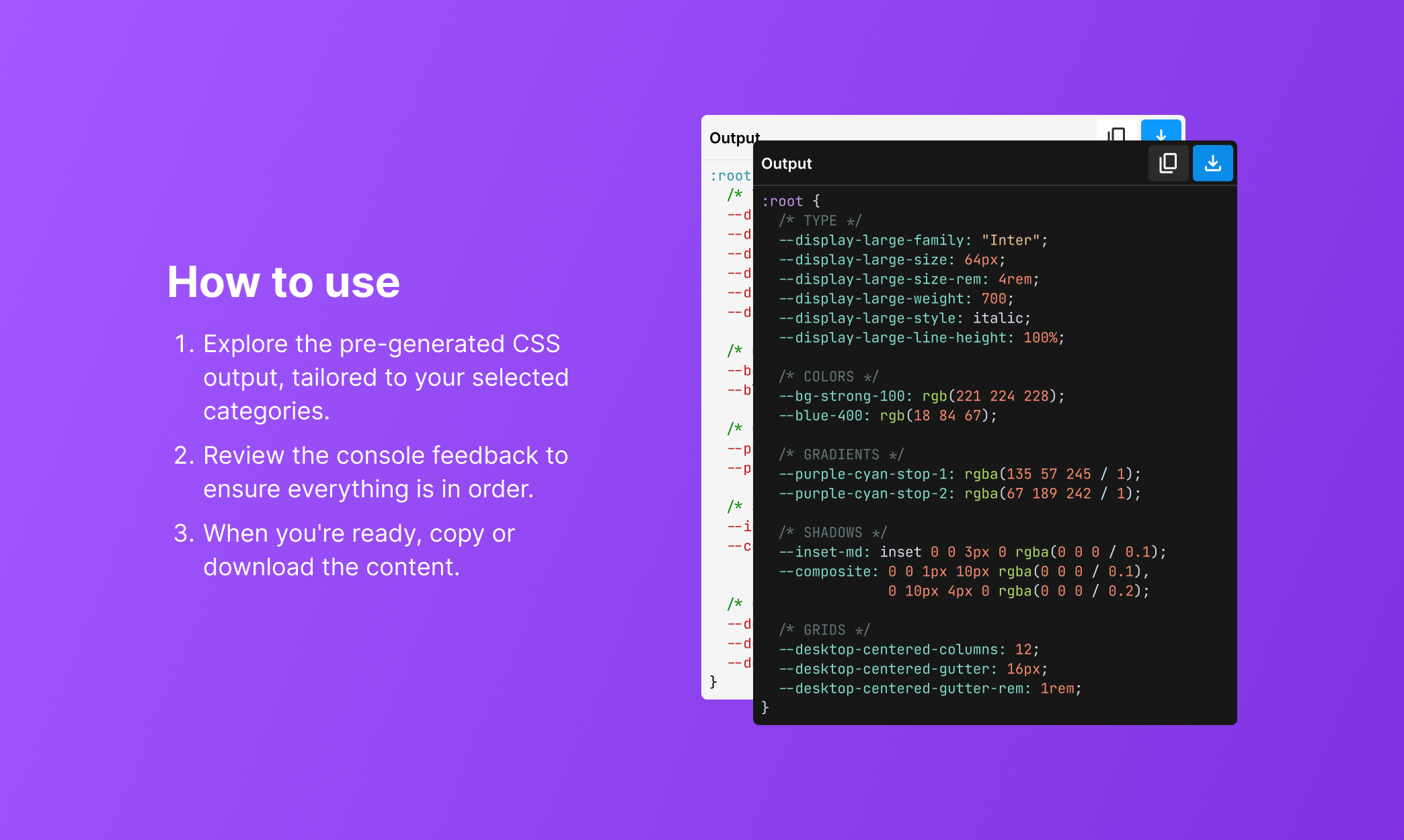 Mídia 1 de Gerador de variáveis CSS - Transforme variáveis e estilos de figma em CSS