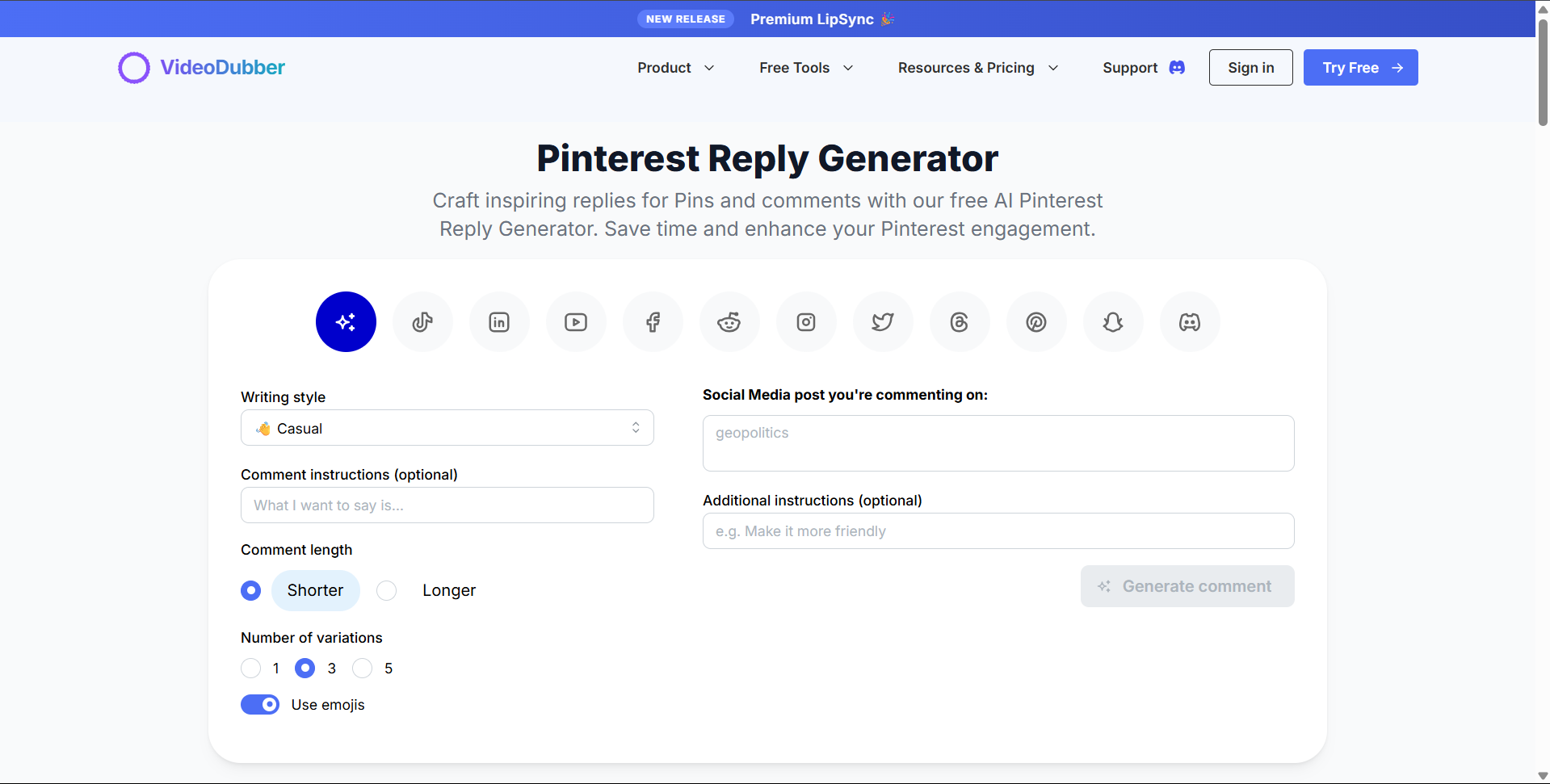 AI Pinterest Reply Generator media 4