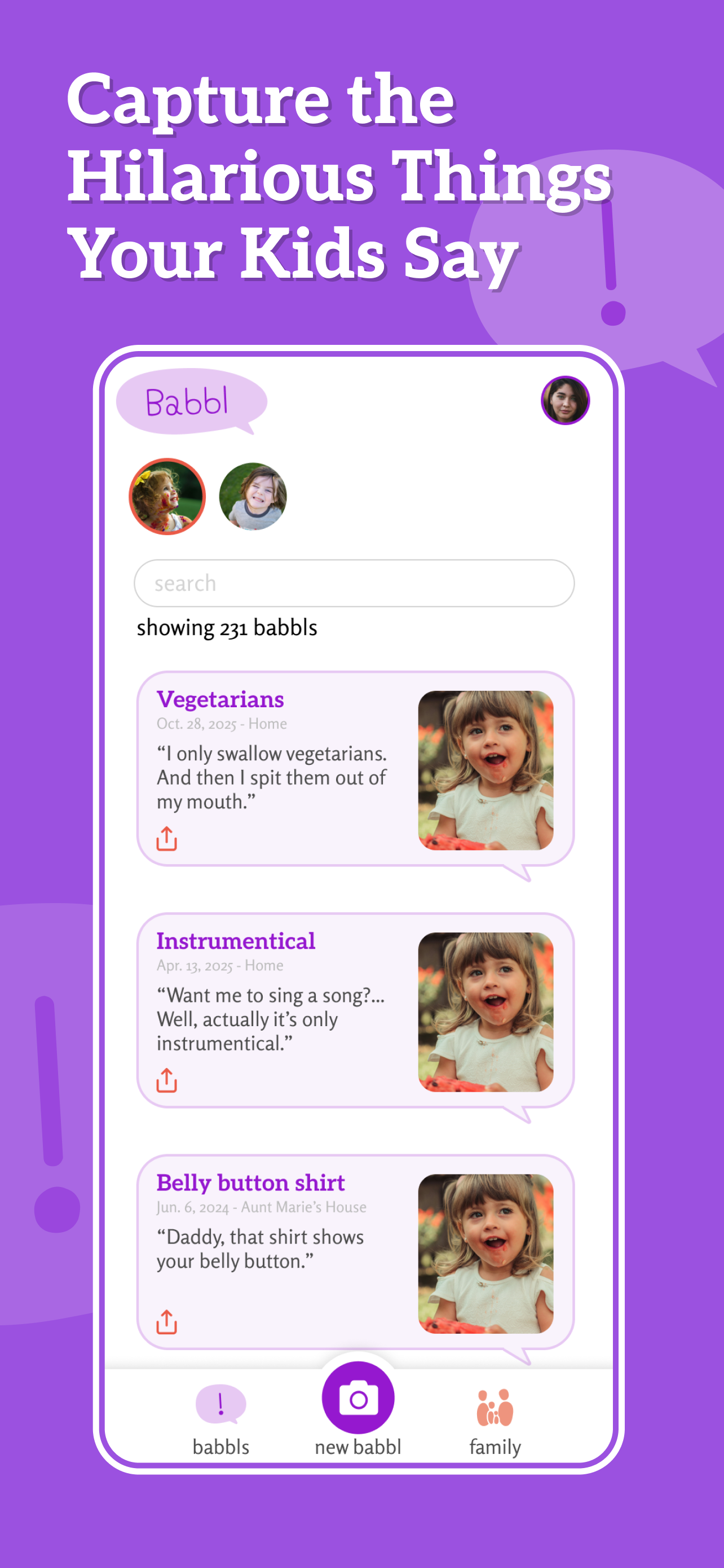 Babbl - Screenshot 2 showing product features and functionality