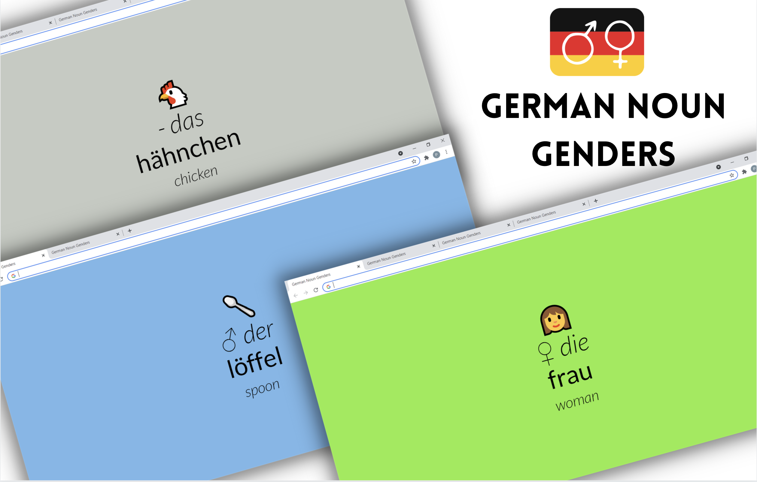 German Noun Genders Get a German noun and its gender on every new