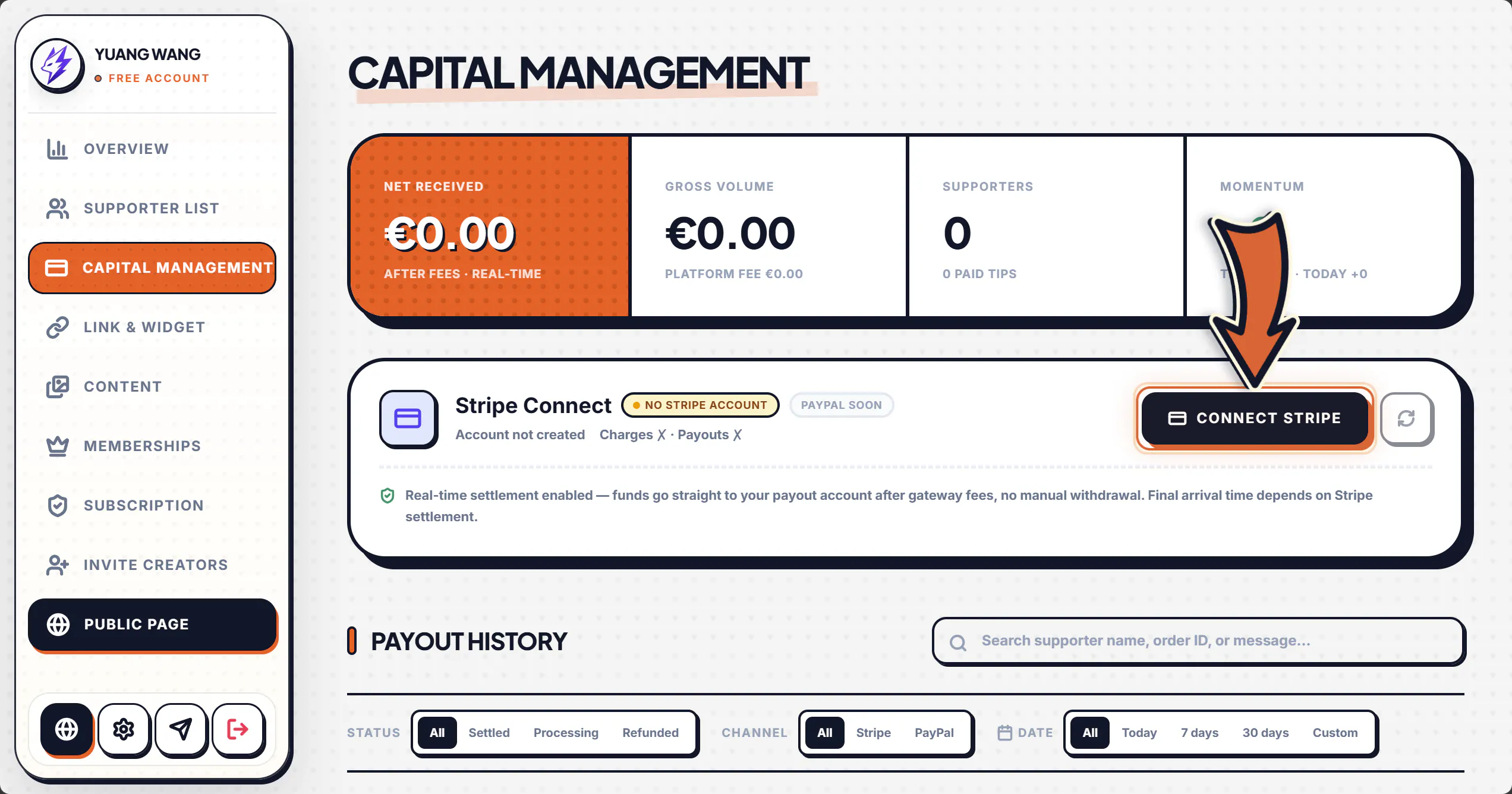 YooFund—Creator's tip income account gallery image