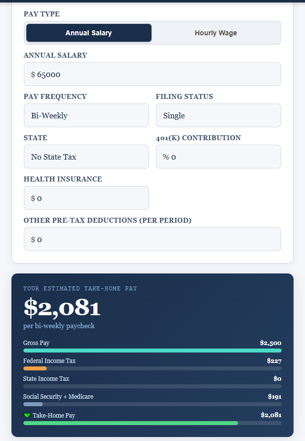 Free paycheck calculator after taxes	 gallery image