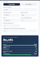 Free paycheck calculator after taxes gallery image