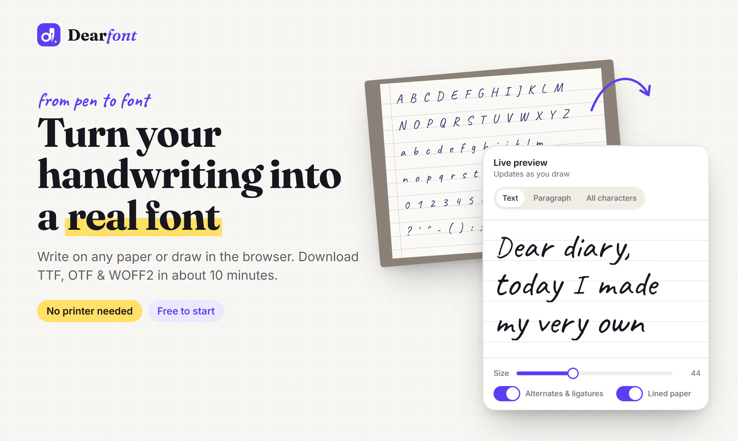 Dearfont gallery image
