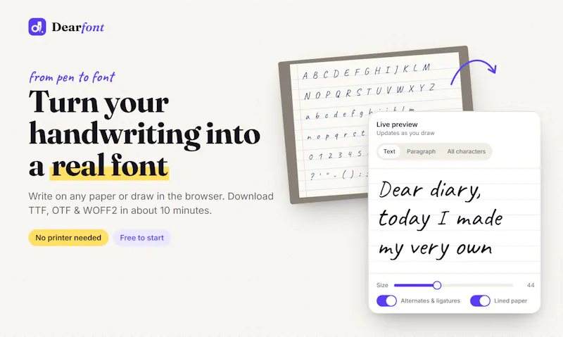 Dearfont screenshot 1