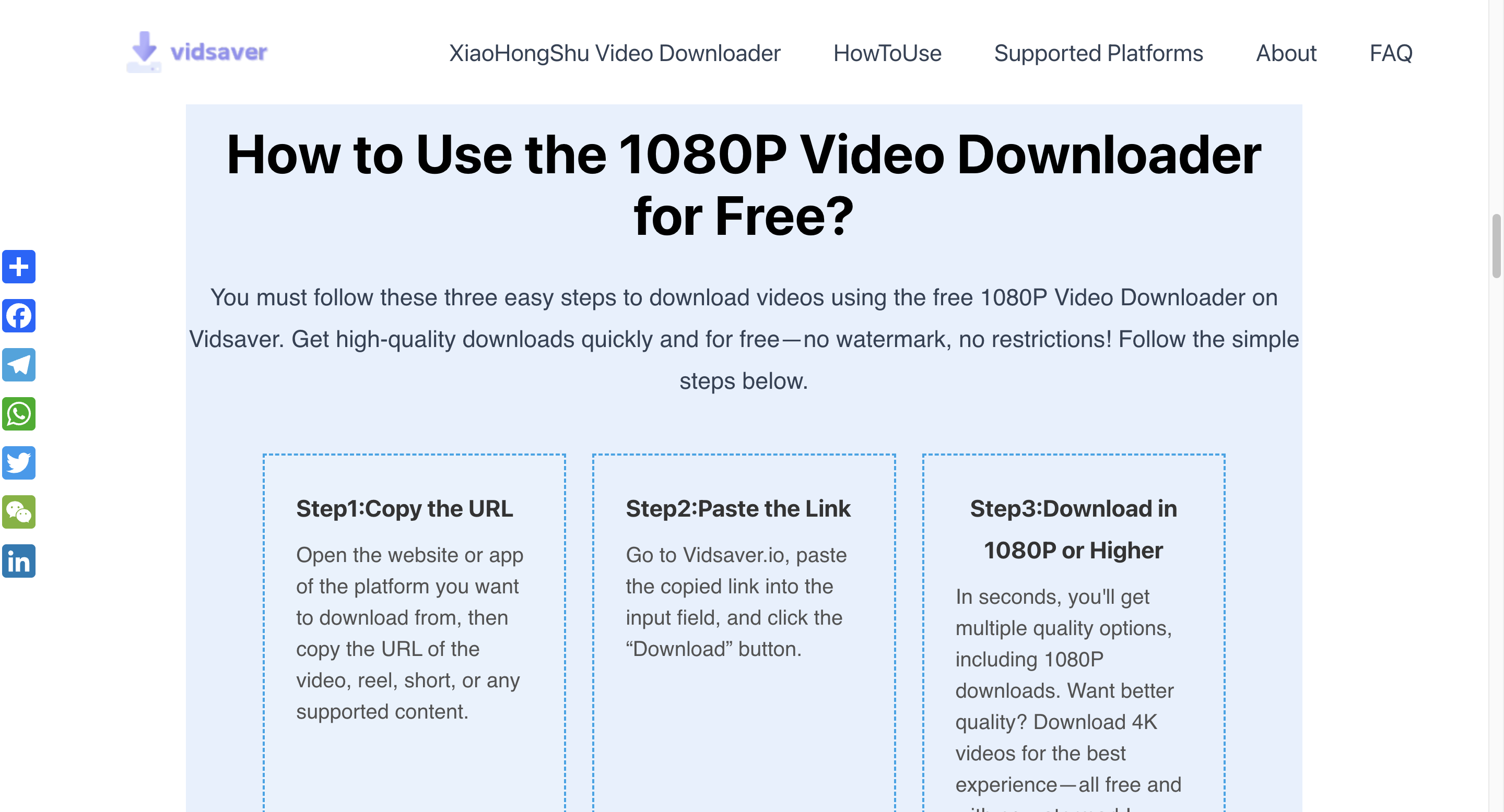 Vidsaver.io - Бесплатный 1080p видео загрузчик без водяного знака медиа 2