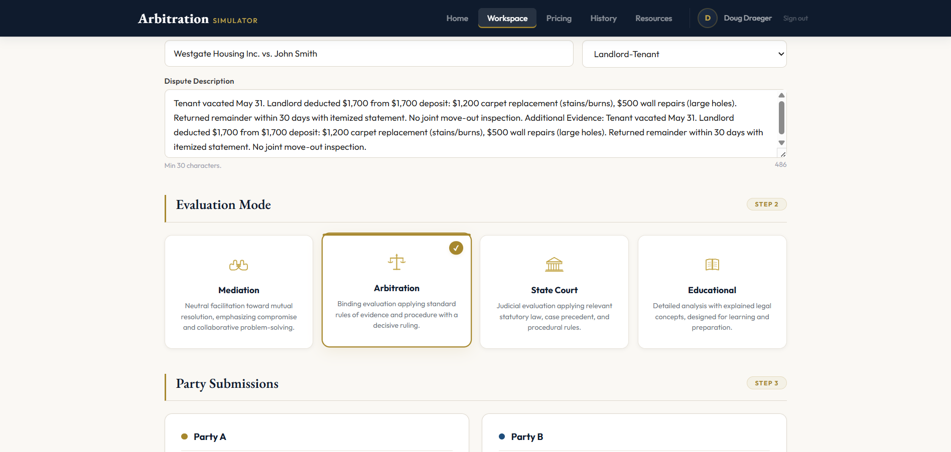 ArbitrationSimulator.com gallery image