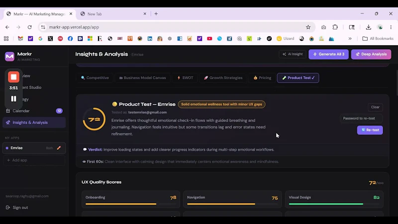 Markr, Growth Intelligence for Founders screenshot 1 (video preview)