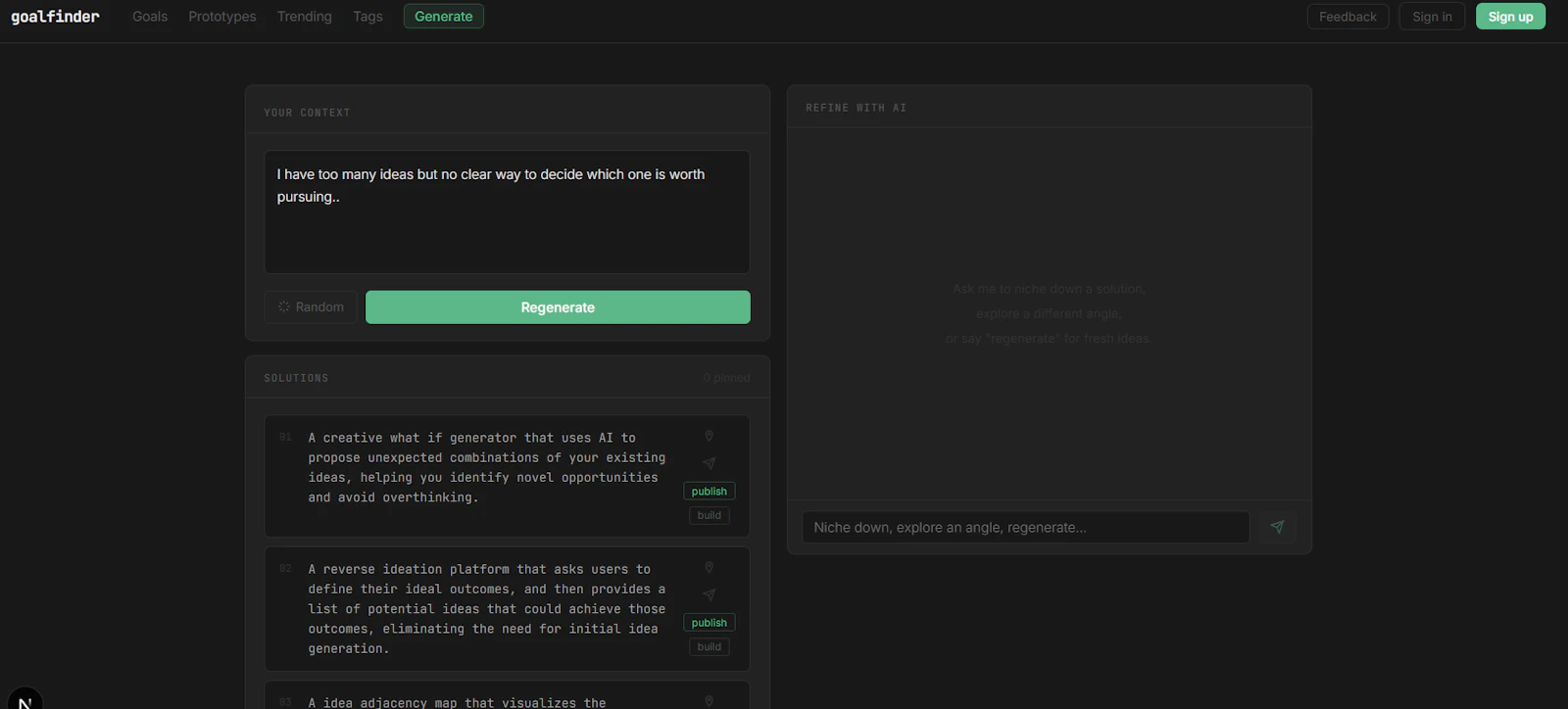 Goalfinder screenshot 1