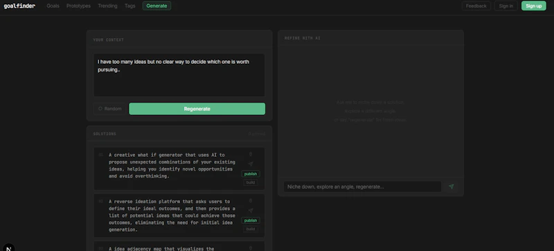 Goalfinder screenshot 1
