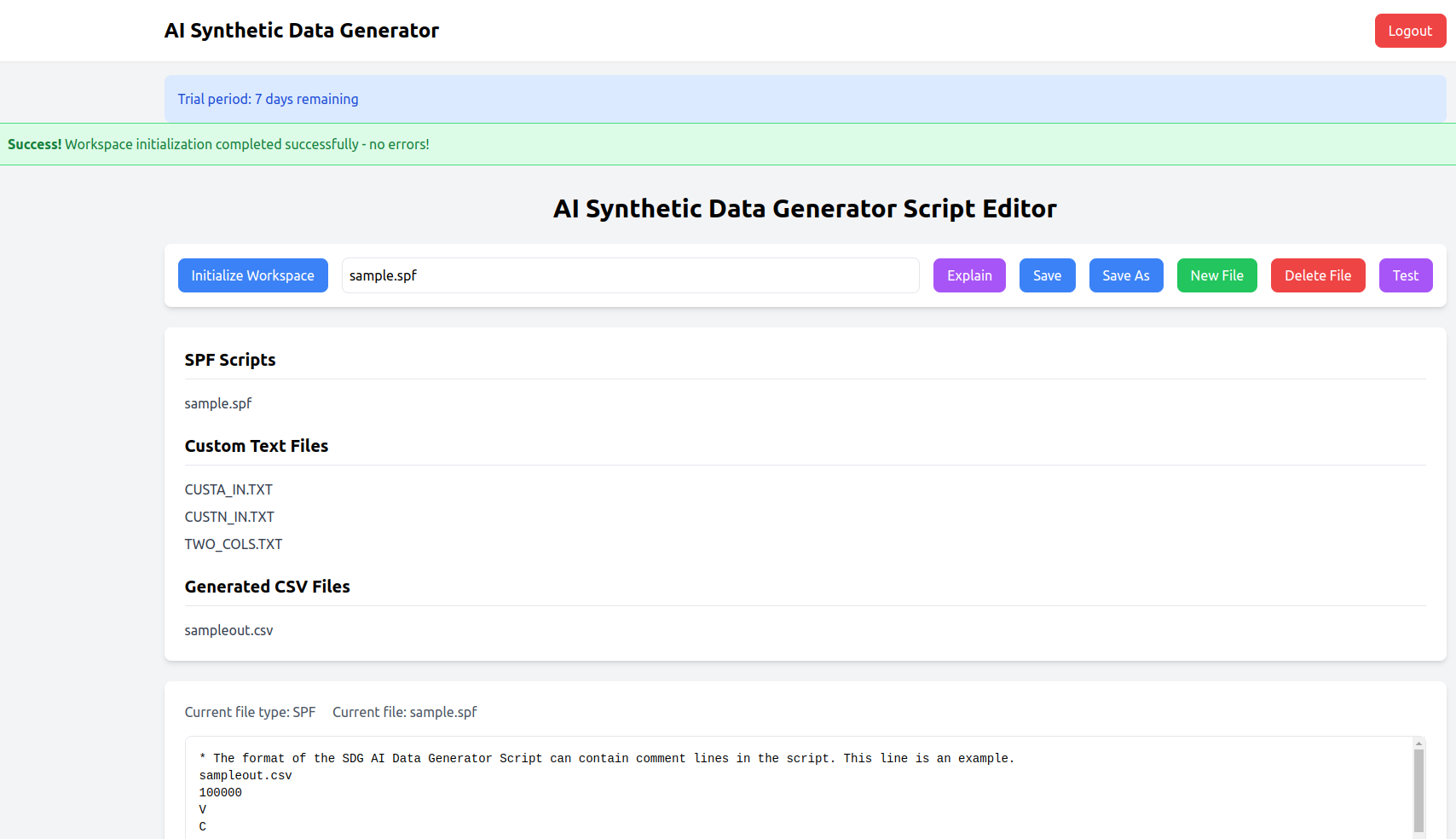 Generatore di dati sintetici SDG media 1