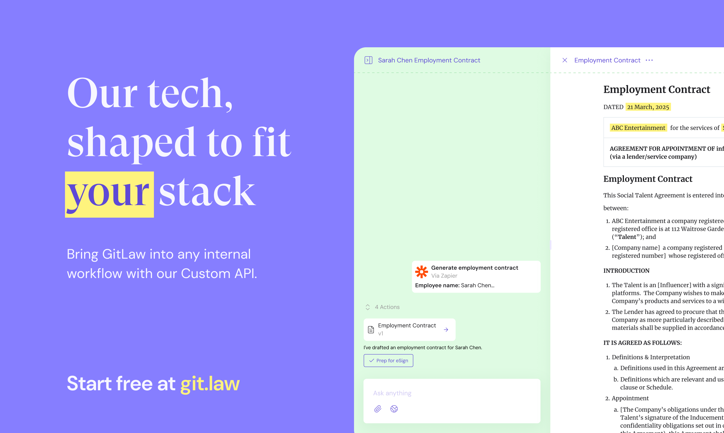 GitLaw의 커스텀 API 및 문서 편집 인터페이스