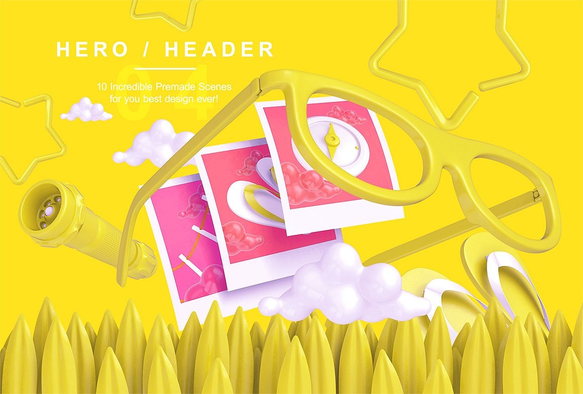 PSD Bright Travel Items Scene Generator gallery image