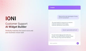 منصة Ai ioni تقوم بتوفير الدعم الفني الآلي للاستفسارات التي يقدمها العملاء باستخدام تقنية ChatGPT.