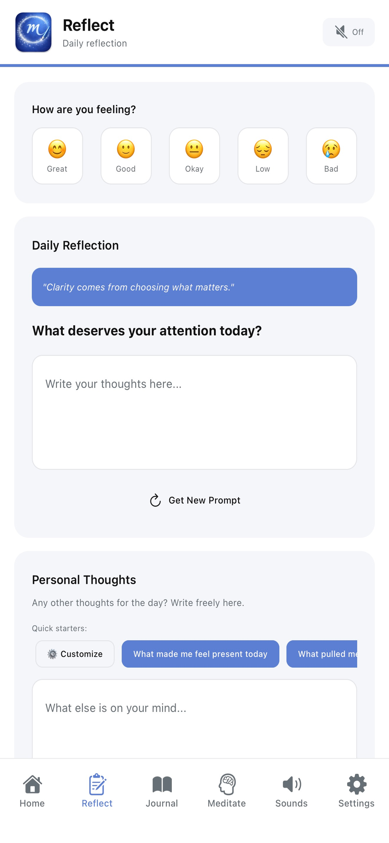 Mindflect - Main product screenshot demonstrating key features and user interface