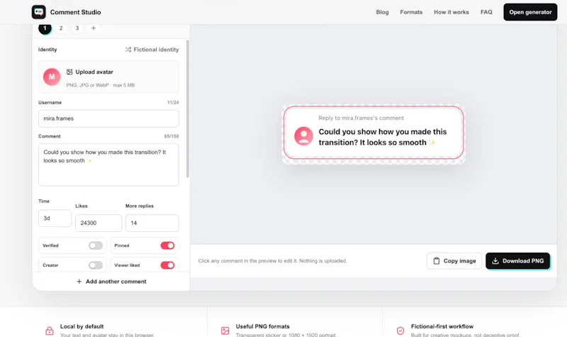tiktok comment generator.com screenshot 1