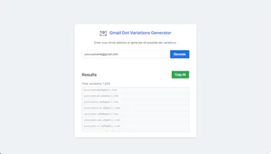 Free Gmail Dot Variations Generator gallery image