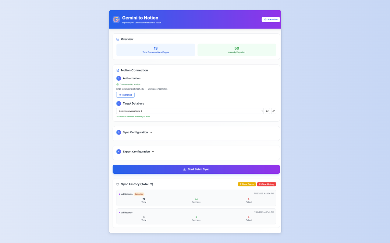 Gemini to Notion Export gallery image