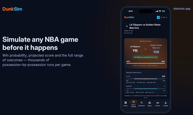 DunkSim screenshot 3