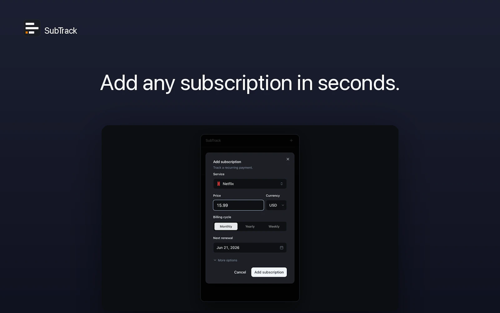 SubTrack screenshot 5