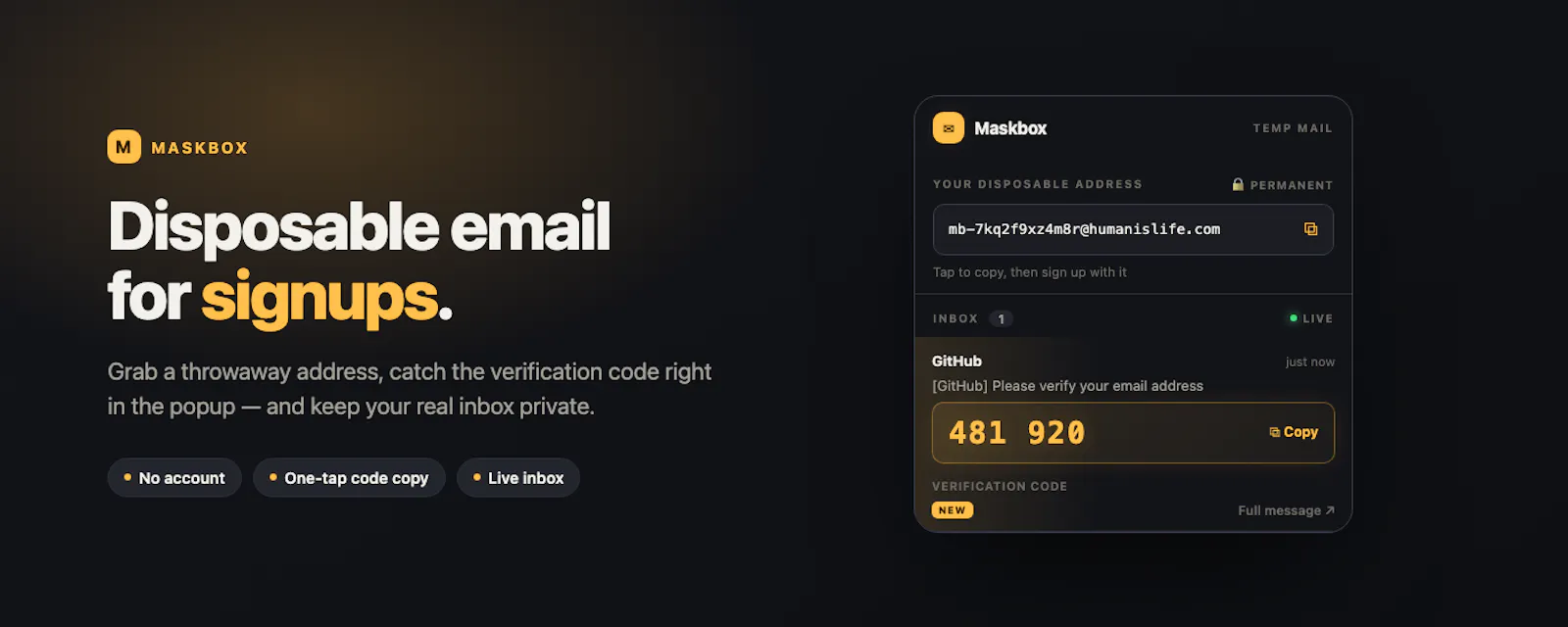 Maskbox — Temp Mail screenshot 1