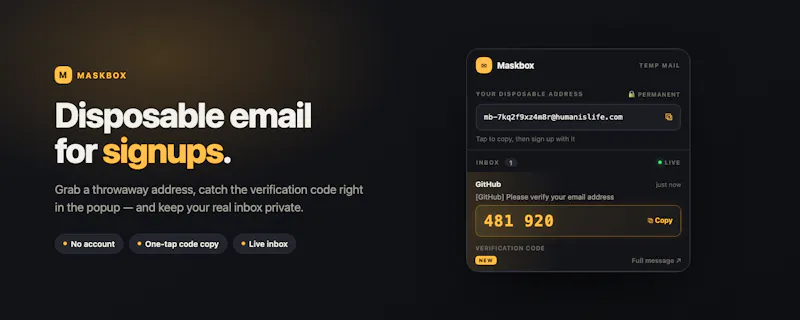 Maskbox — Temp Mail screenshot 1