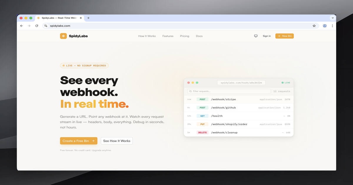 SpidyLabs - Main product screenshot demonstrating key features and user interface
